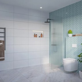 Fortifura Galeria Inloopdouche - ribbel glas - 60x200cm - 8mm - nano - blind inbouw profiel SW797950 SW1102415