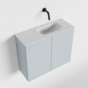 Zaro Polly toiletmeubel 60cm clay met witte wastafel zonder kraangat rechts