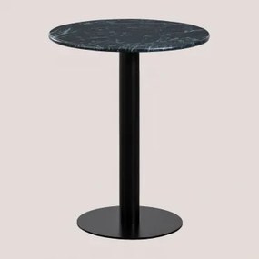 Ronde Barkruk Ø60 Cm In Rocher Marmer Zwart & Groen Marmer Big Flower - Sklum