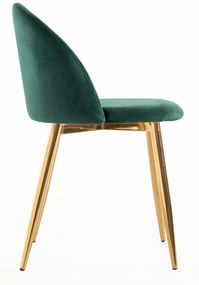 Set van 4 Vint Fluwelen Gouden Stoelen