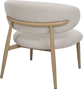 Fauteuil Eiken Met Creme Stof