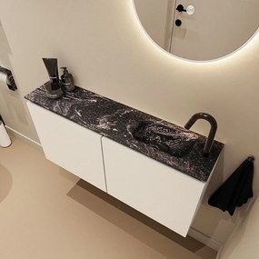 Mondiaz Ture DLux toiletmeubel 100cm talc met wastafel lava rechts met kraangat