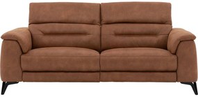 Goossens Excellent Bank Alma cognac, micro leer, 2,5-zits, urban industrieel