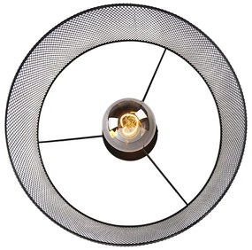 Industriële plafondlamp zwart - Drum Mesh