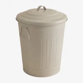 Prullenbak Met Deksel Van Gegalvaniseerd Staal Susi Tapioca Beige & 20 L - Sklum