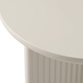Greige Tafeltje Rond Met Ribbels - 50 X 50cm.