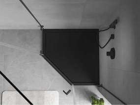 Mexen Flow piëcihoekige douchebak slim 90 x 90 cm, zwarte mat - 46P709090