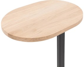 Goossens Bijzettafel Oval, hout eiken onbewerkt, stijlvol landelijk, 43 x 65 x 32 cm