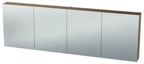 Nemo Spring Nebulo luxe spiegelkast - 180x65x17.8cm - 4 dubbelzijdige spiegeldeuren - glazen leggers - met stopcontact - zonder schakelaar - kleur: H1398 ST10 Riverside Oak Hell 20037108