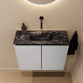 Mondiaz Ture DLux toiletmeubel 60cm plata met wastafel lava midden zonder kraangat