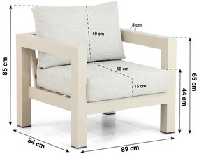Tuinstoel Aluminium Taupe-naturel-bruin Lifestyle Garden Furniture Luca