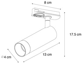 Moderne Spot / Opbouwspot / Plafondspot donker brons voor railsysteem 1-fase 35mm - Iconic Jeana Luxe Modern GU10 rond Binnenverlichting Lamp