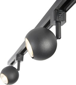 Smart modern railsysteem zwart 1-fase incl. 3 Wifi GU10 - Iconic Gissi