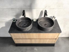 B-Stone Branson badkamermeubel eiken met toppaneel grijs 120cm