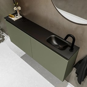 Mondiaz Ture 120cm toiletmeubel army met wastafel urban rechts 1 kraangat