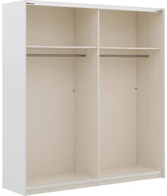 Goossens Kledingkast Easy Storage Sdk, 153 cm breed, 220 cm hoog, 1x 3 paneel glas schuifdeur li en 1x 3 paneel spiegel schuifdeur re