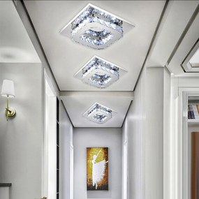 Kristallen vierkante plafondlamp Plafond Glamour 8W APP406-C