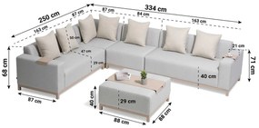 Hoek loungeset 6 personen Outdoor textiel Grijs  De Laan Projects