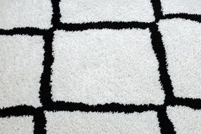 Tapijt BERBER CROSS ROND witrand ,  Barber , marokkaanse shaggy
