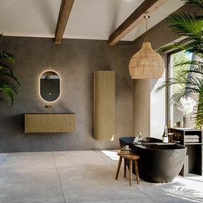 Mondiaz Kurve-dlux 110cm badmeubel dusk met 1 lade en wastafel big medium midden zonder kraangat lava