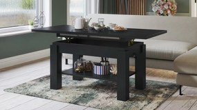 ASTORIA zwart mat, opklapbare salontafel