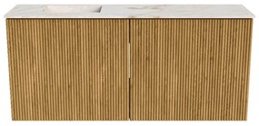 Mondiaz Joya DLux 90cm toiletmeubel oak met wastafel faye links zonder kraangat frappe