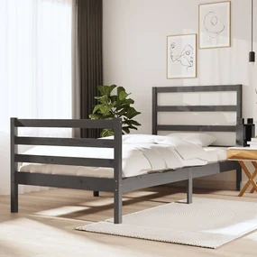 vidaXL Bedframe massief grenenhout grijs 90x190 cm 3FT Single