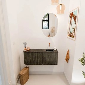 Mondiaz Joya DLux 100cm toiletmeubel ronding links shadow met wastafel faye rechts zonder kraangat lava