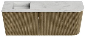 Mondiaz Joya DLux 100cm toiletmeubel ronding rechts dusk met wastafel faye links zonder kraangat opalo