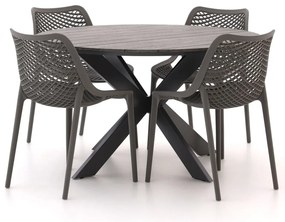 Forza Ripi/Fidenza ø126cm dining tuinset 5-delig stapelbaar