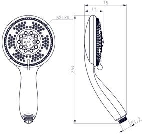 Differnz handdouche met 5 standen chroom