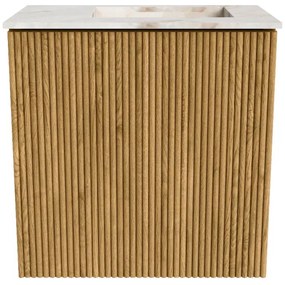 Mondiaz Joya DLux 40cm toiletmeubel oak met wastafel faye rechts zonder kraangat frappe
