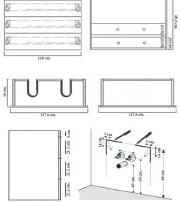 Sanicare Q1 badkamermeubel met 3 laden 120 cm antraciet