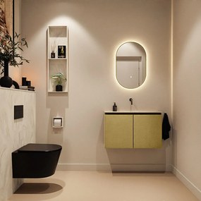 Mondiaz Ture DLux toiletmeubel 80cm oro met wastafel ostra midden zonder kraangat