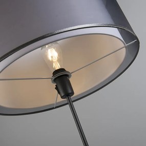 Vloerlamp zwart met zwart/witte kap 47 cm verstelbaar - Parte Design, Modern E27 rond Binnenverlichting Lamp