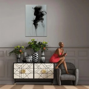 Kare Design Smokey Face Groot Schilderij Zwart-wit