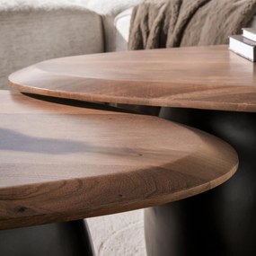 Salontafelset Driehoek Acacia Bruin - 92 X 92cm.