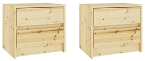 vidaXL Nachtkastjes 2st 40x30,5x35,5 cm massief vurenhout