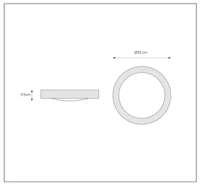 Lucide Fresh ronde plafondlamp 35cm 20W wit