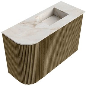 Mondiaz Joya DLux 60cm toiletmeubel ronding links dusk met wastafel faye rechts 1 kraangat frappe