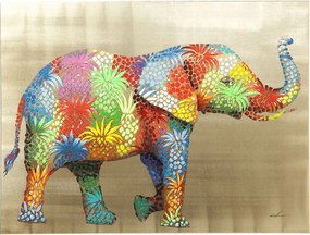 Wanddecoratie Van Kleurrijke Olifant
