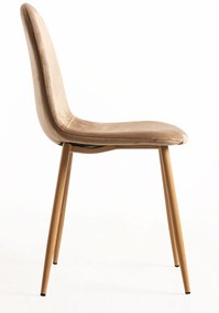 Set van 4 Teok Fluwelen Stoelen