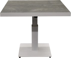 San Sebastian lounge dining tuintafel 90x90xH46-H71 cm in hoogte verstelbaar wit