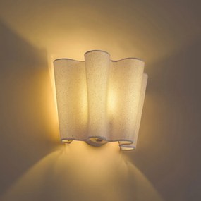 Japandi wandlamp beige met linnen 20cm - Oyster