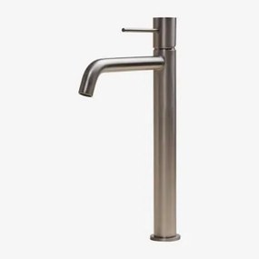 Kraan Voor Wastafel In Messing Orveta Geborsteld Grijs & ↑30 Cm - Sklum