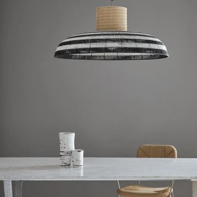 Hanglamp van geweven papier en rotan Tribe