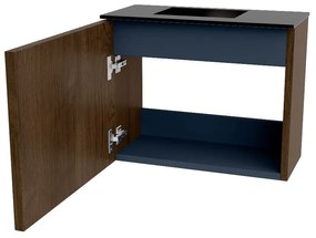 Mondiaz Joya 50cm toiletmeubel walnut met wastafel faye links 1 kraangat urban