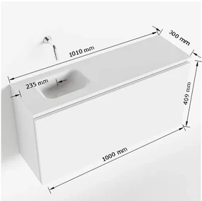 Mondiaz Olan 100cm toiletmeubel cale met wastafel urban links geen kraangat