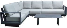 Avellino hoek loungeset 5 delig antraciet aluminium soft grey