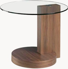 Ronde bijzettafel Mila met glazen tafelblad